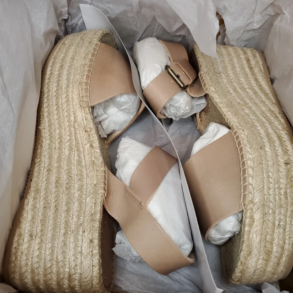 NIB! Soludos Dove Gray Minorca Platform Sandals